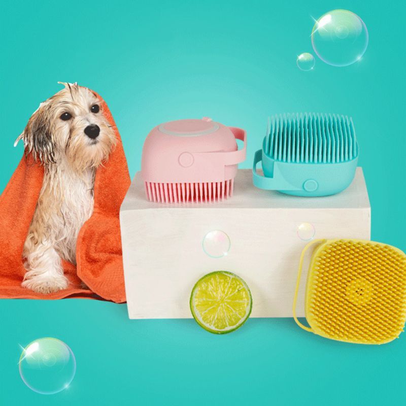 Amazing soft silicone deshedding brush, comb, and shampoo dispenser scrubber, perfect for cat and dog lovers! - ShopSphere360.shop